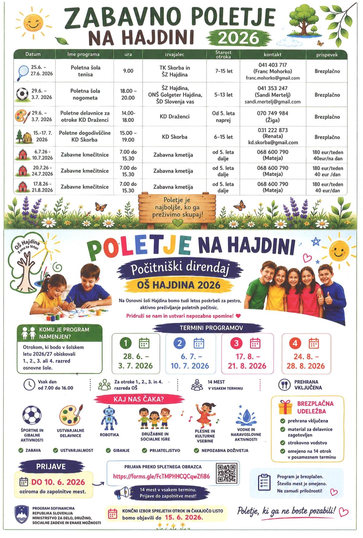 Plakat - zabavno poletje na Hajdini